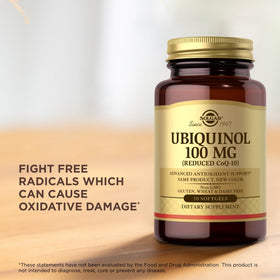 Détails des gélules Solgar Ubiquinol 100 mg