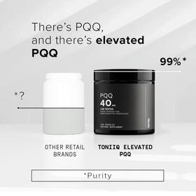 Détails des gélules Toniiq PQQ 40mg dans un flacon