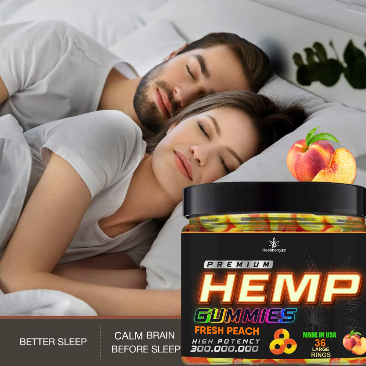 Détails des gummies au chanvre Healthergize, texture moelleuse