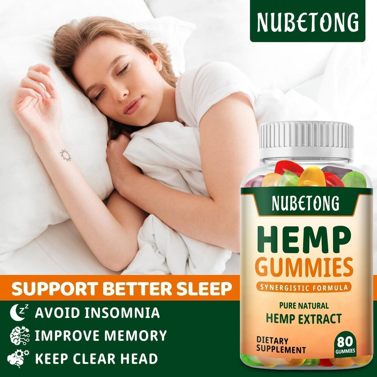 Détails des gummies au chanvre Nubetong avec texture