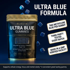 Détails des gummies Blissta Ultra Blue avec Vitamine C