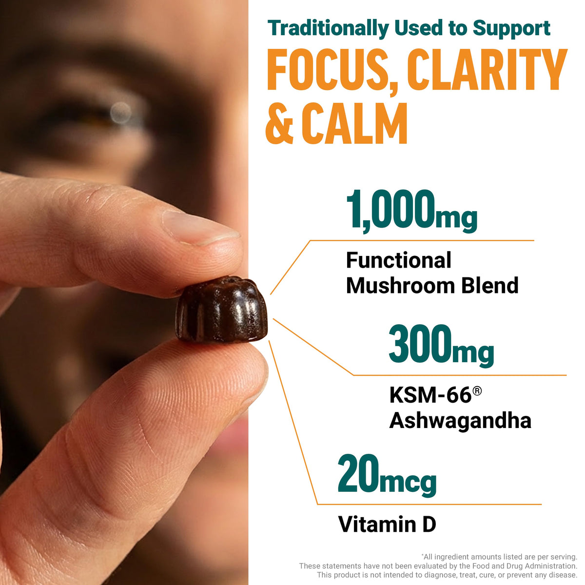 Détails des gummies champignons modernes Force Factor
