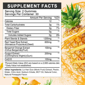 Détails des gummies cholestérol YANLUOBO avec saveur ananas