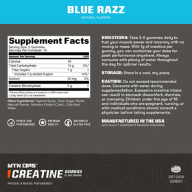 Détails des Gummies de créatine MTN OPS avec texture douce