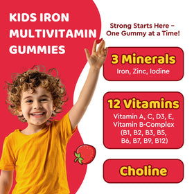 Détails des gummies de fer dilib avec ingrédients visibles