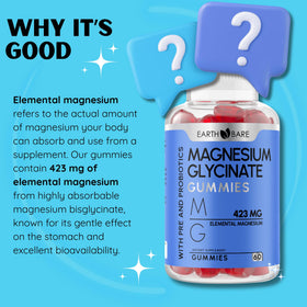 Détails des gummies de magnésium glycinate Earth Bare, couleur orange