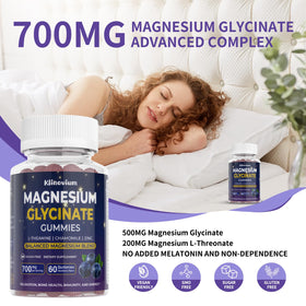 Détails des gummies de magnésium glycinate Klinovium avec saveur de myrtille