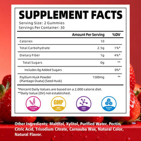 Détails des gummies de psyllium YUULAI, saveur fraise
