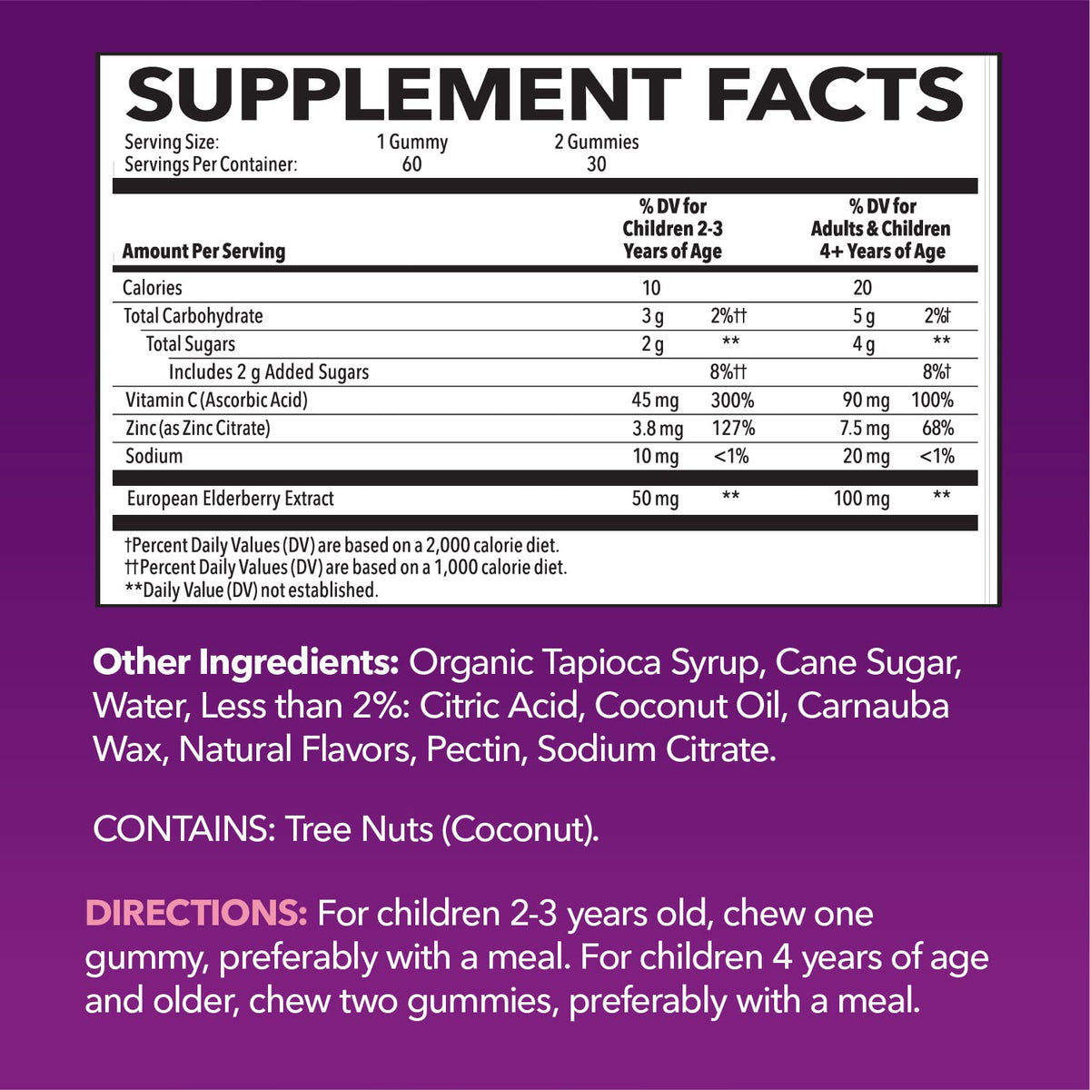 Détails des gummies de sureau pour enfants HAVASU NUTRITION