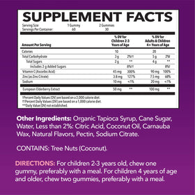 Détails des gummies de sureau pour enfants HAVASU NUTRITION