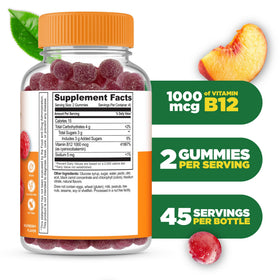 Détails des gummies de vitamine B12 Lifeable avec saveur framboise
