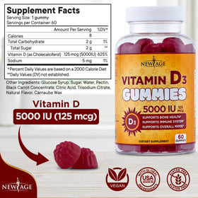 Détails des Gummies de Vitamine D3 NEW AGE, texture et couleur