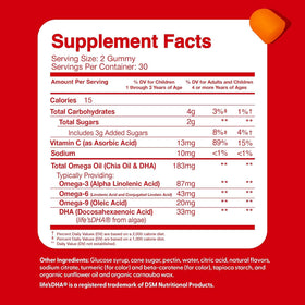 Détails des gummies Omega 3 DHA, aspect appétissant