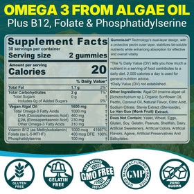 Détails des gummies Omega 3 NEVISS avec étiquette