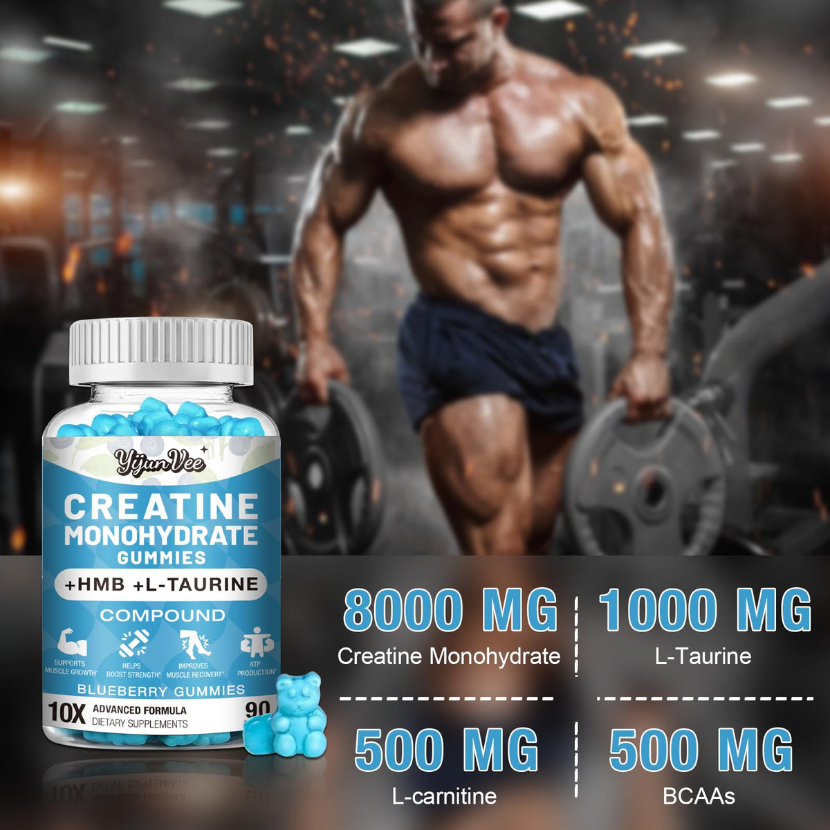Détails des gummies YijunVee avec ingrédients affichés