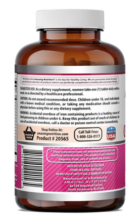 Détails des ingrédients d'Amazing Nutrition Multivitamine Femme