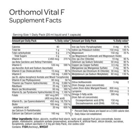 Détails des ingrédients d'Orthomol Vital F Compléments Alimentaires