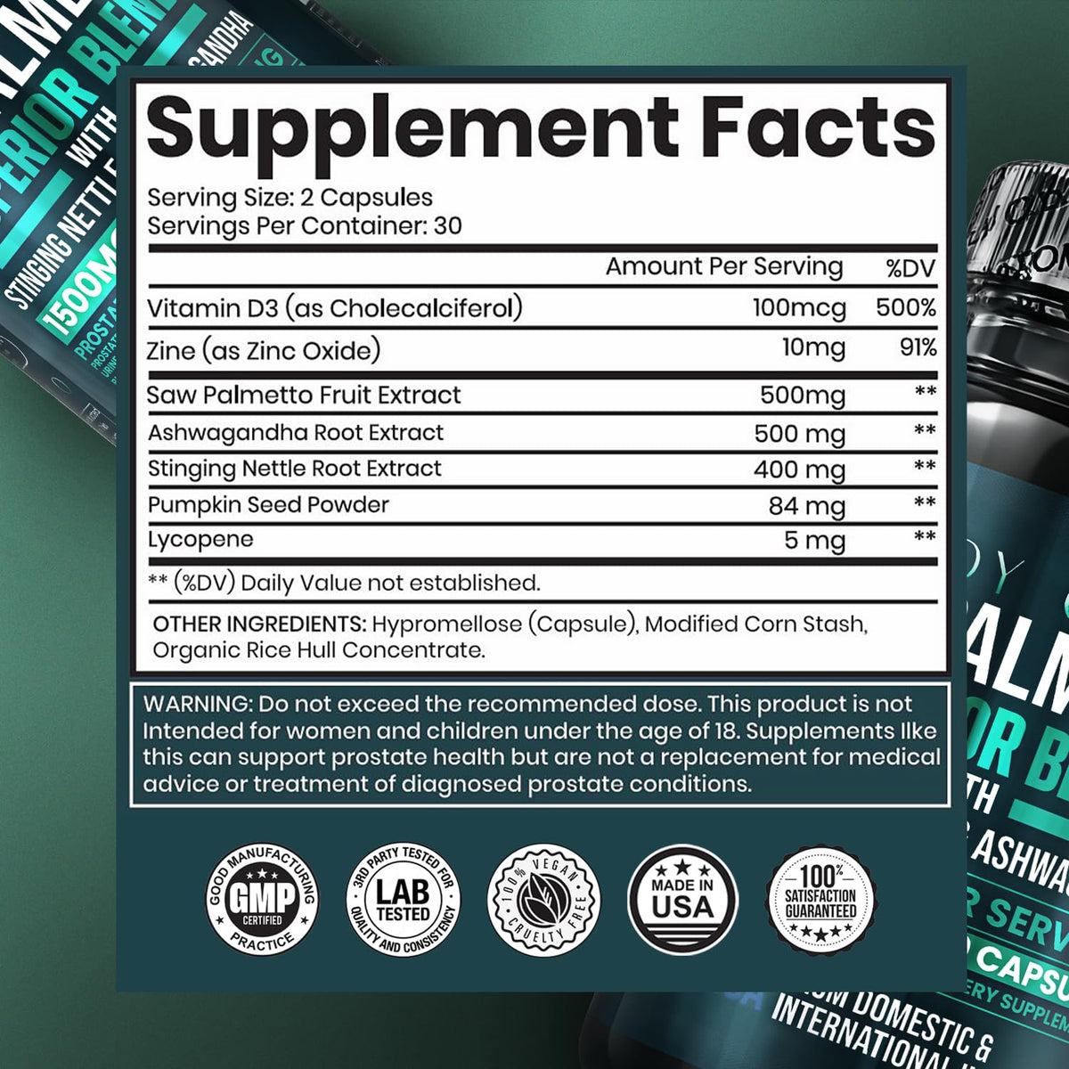 Détails des ingrédients de BODY C.E.O. Saw Palmetto 1500mg