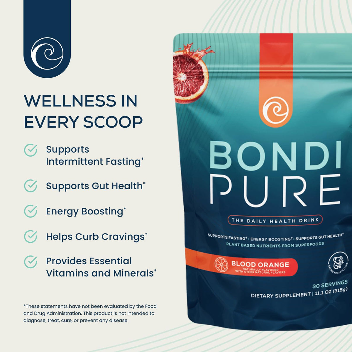 Détails des ingrédients de Bondi Pure Boisson Santé Quotidienne
