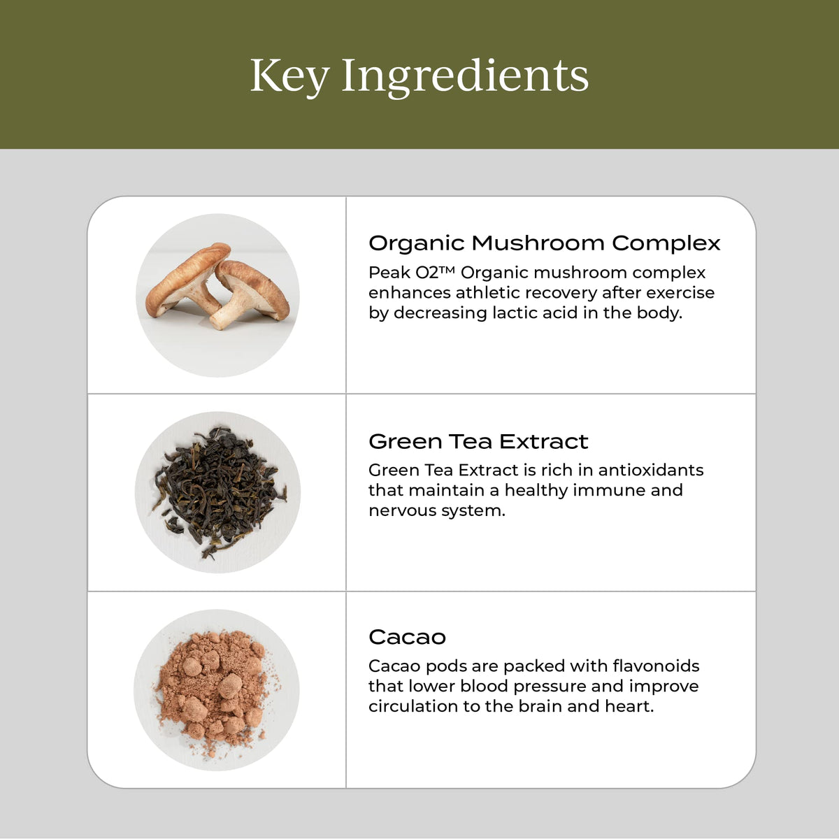 Détails des ingrédients de CYMBIOTIKA Liposomal Champignon