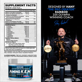 Détails des ingrédients de Evogen Amino K.E.M. EAA & BCAA