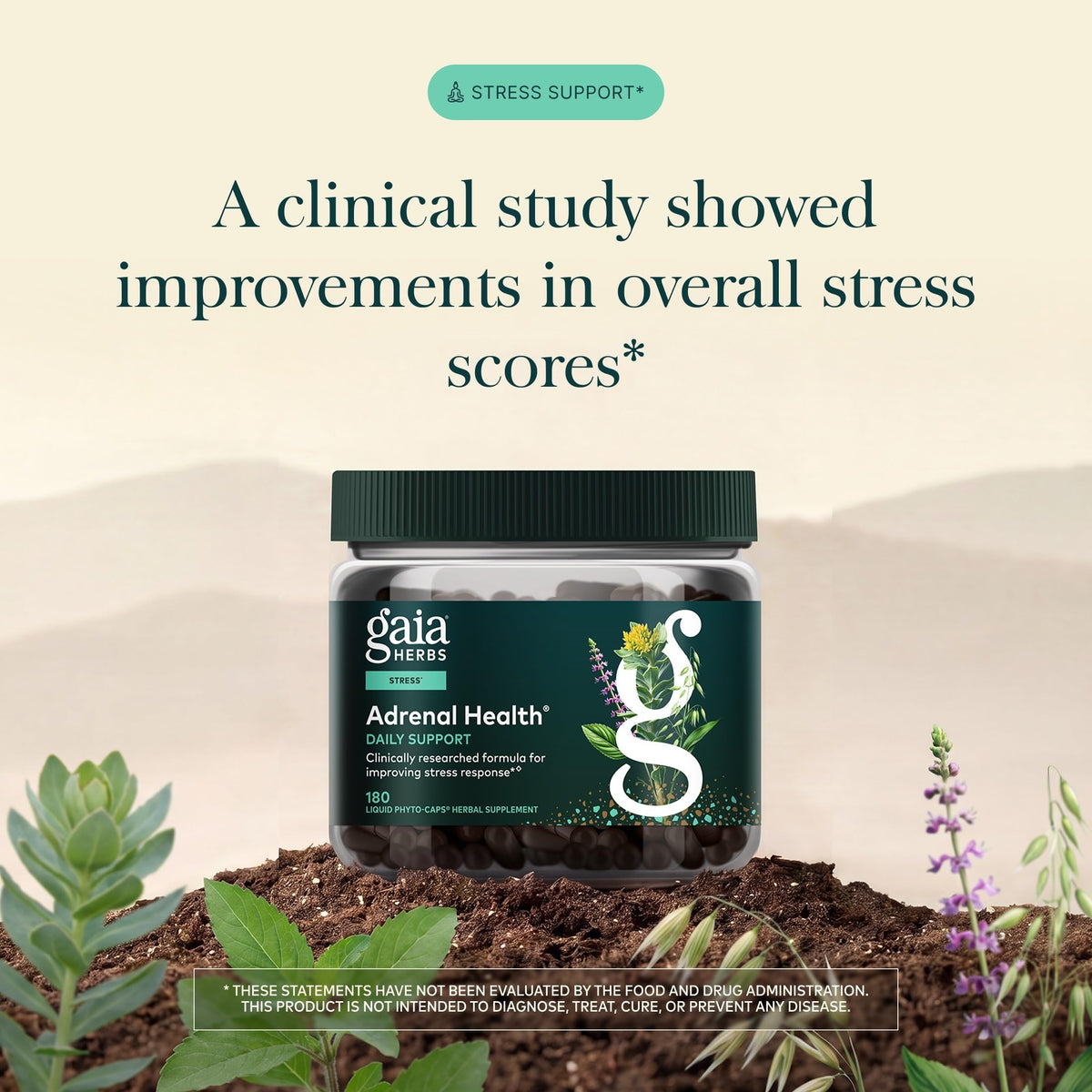 Détails des ingrédients de Gaia Herbs Complément Système Surrénalien