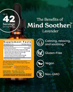 Détails des ingrédients de Herb Pharm Mind Soother à la Lavande