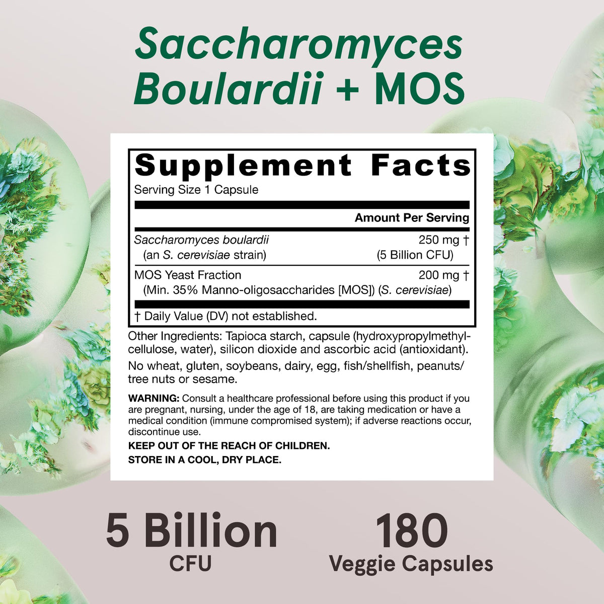 Détails des ingrédients de Jarrow Formulas Saccharomyces Boulardii
