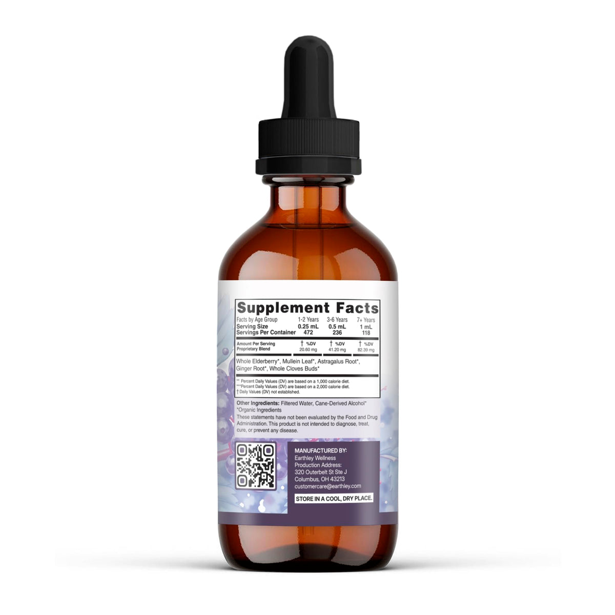 Détails des ingrédients de l'Élixir de Sureau Earthley Wellness