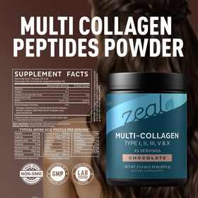 Détails des ingrédients de la poudre de collagène Zeal Naturals