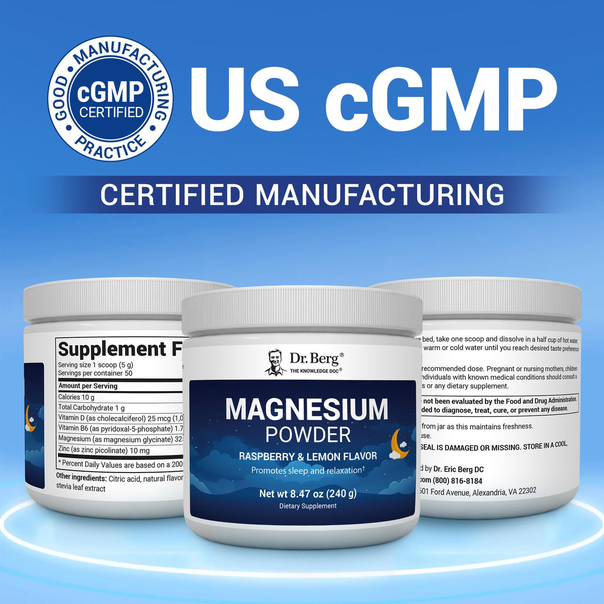 Détails des ingrédients de la poudre de magnésium glycinate Dr. Berg