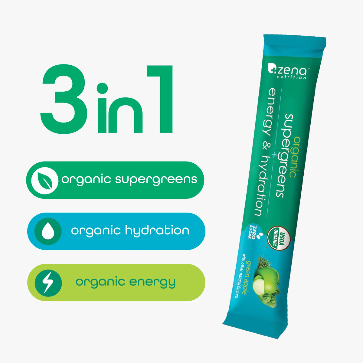 Détails des ingrédients de la poudre de super aliments bio Zena Nutrition