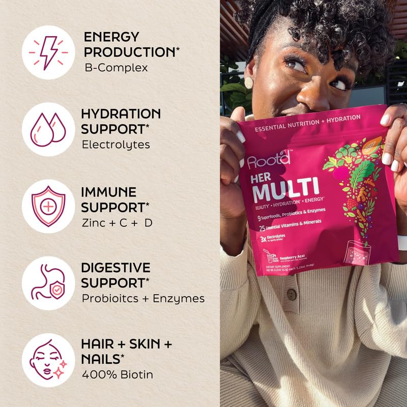 Détails des ingrédients de la poudre multivitaminée Root'd
