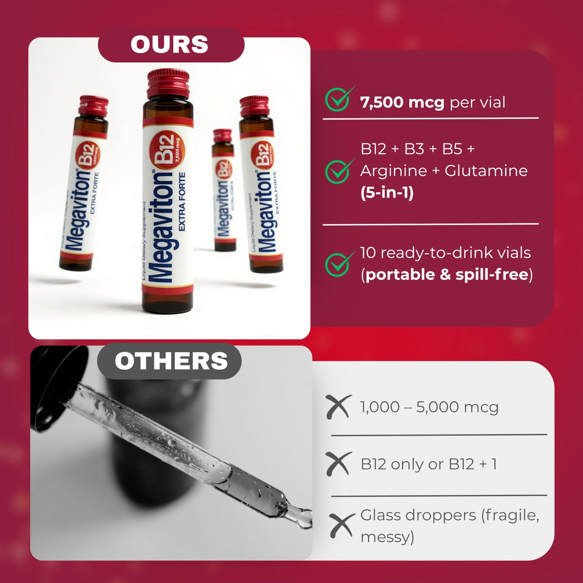 Détails des ingrédients de Megaviton B12 Extra Forte