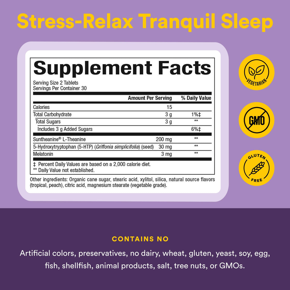 Détails des ingrédients de Natural Factors Tranquil Sleep