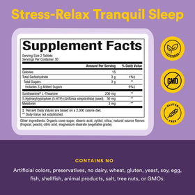 Détails des ingrédients de Natural Factors Tranquil Sleep