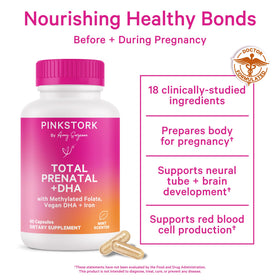 Détails des ingrédients de Pink Stork Total Prenatal + DHA