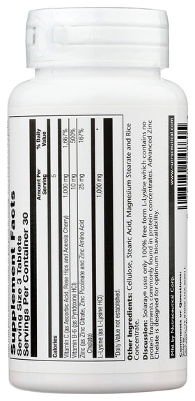 Détails des ingrédients de SOLARAY L Lysine