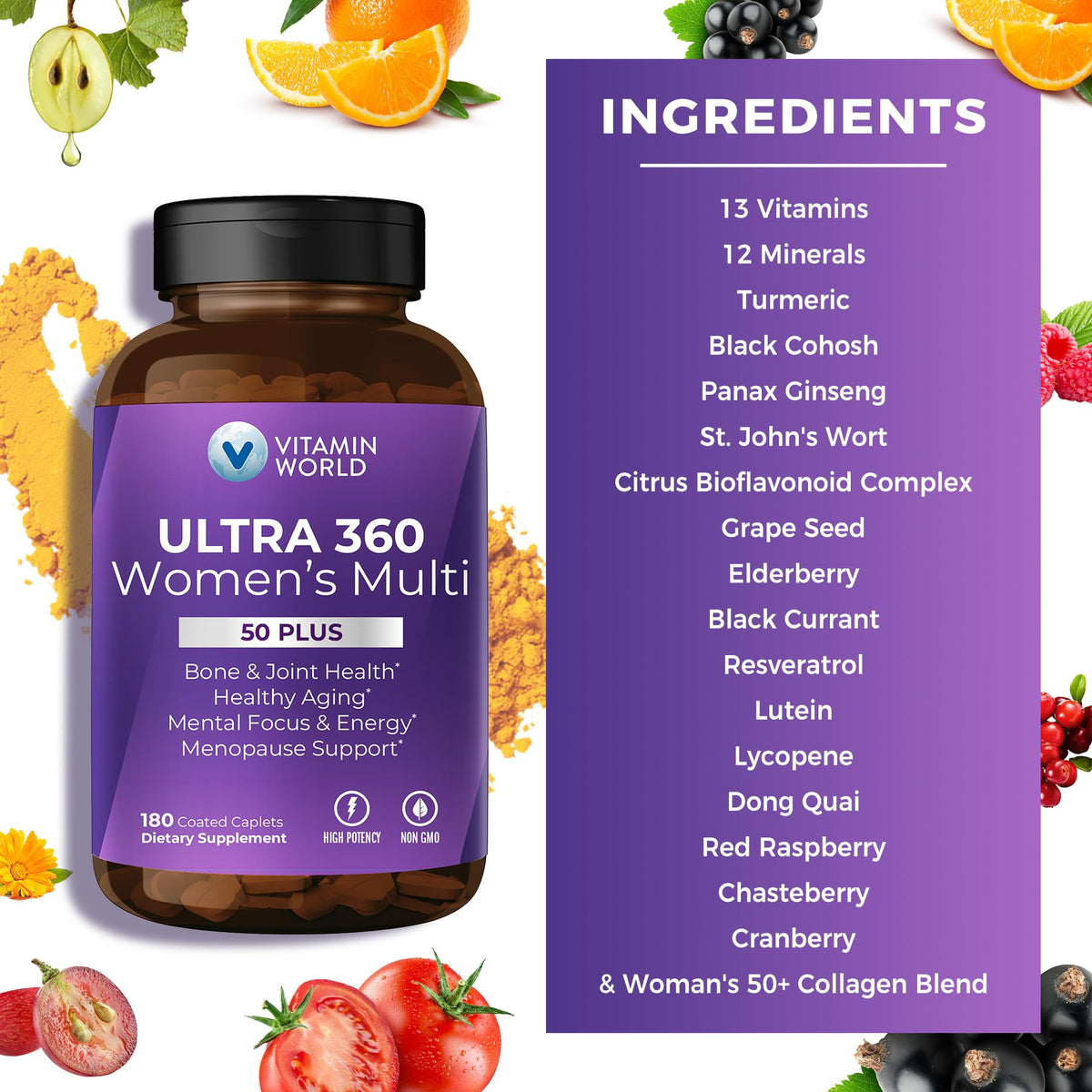 Détails des ingrédients de Vitamin World Ultra 360