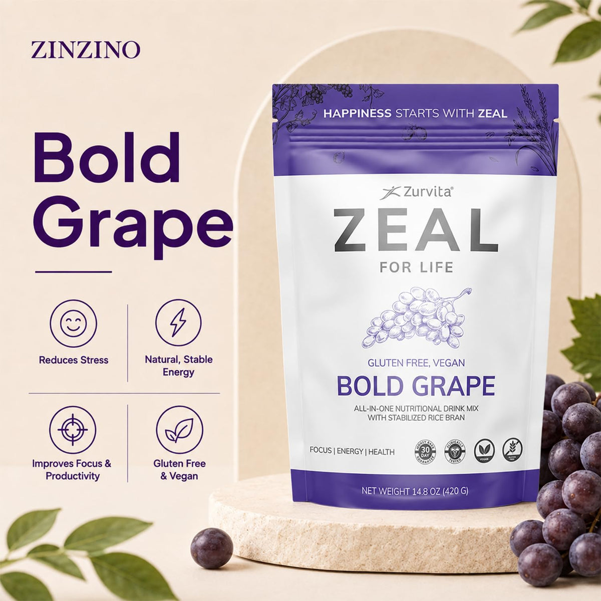 Détails des ingrédients de Zurvita Zeal for Life