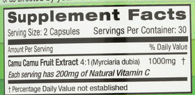 Détails des ingrédients des capsules de Camu Camu