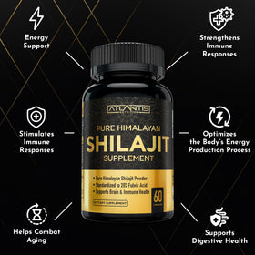 Détails des ingrédients des capsules de Shilajit Himalayen Atlantis Nutrition