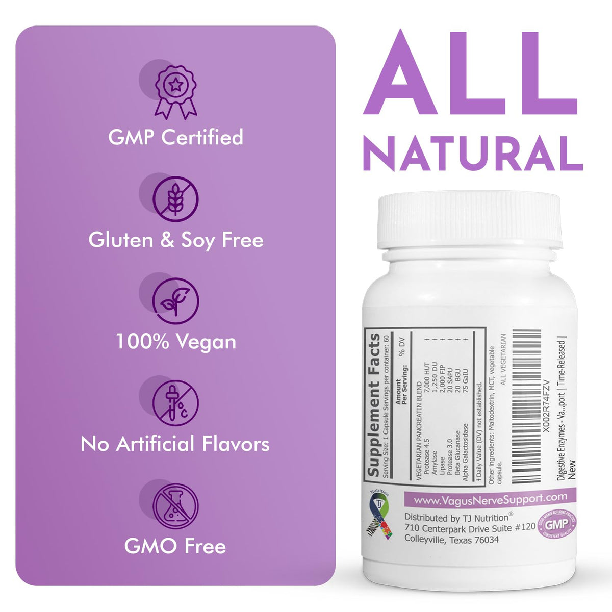 Détails des ingrédients des Enzymes daily TJ Nutrition