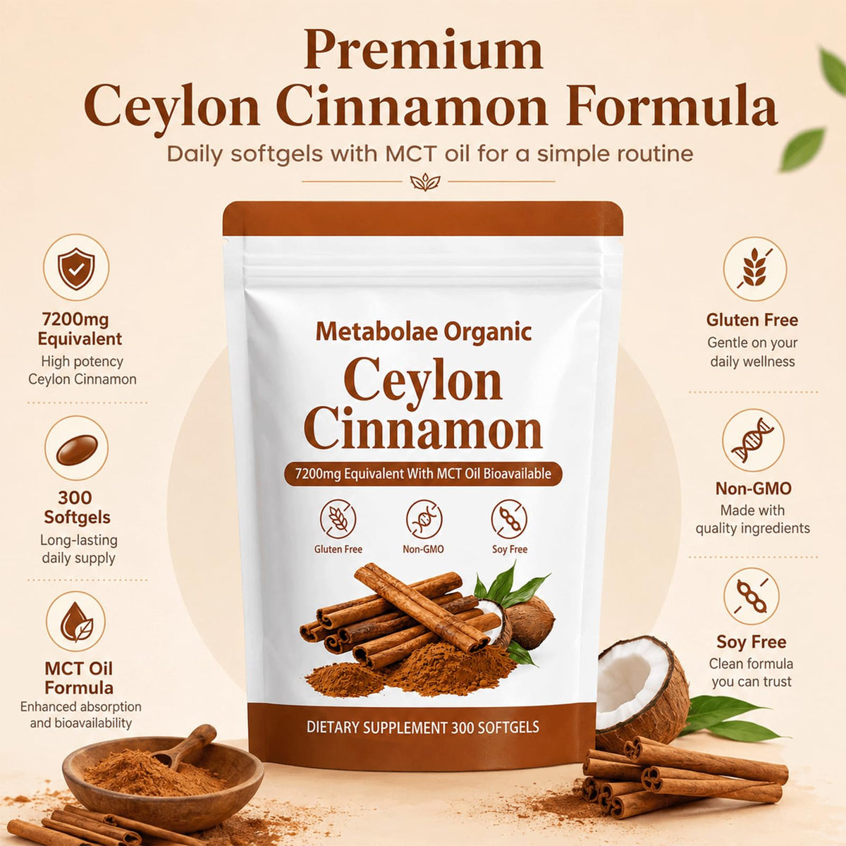 Détails des ingrédients des gélules de cannelle de Ceylan