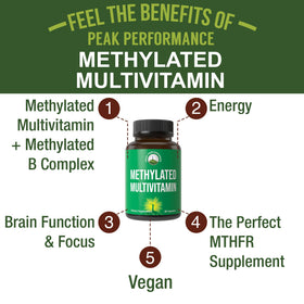 Détails des ingrédients des gélules Peak Performance Multivitamines Methylé