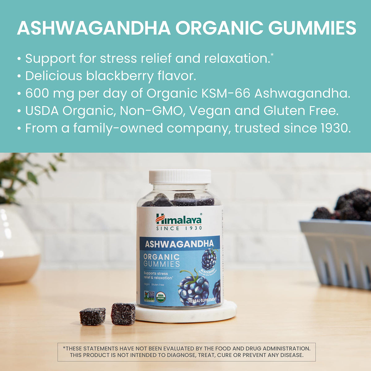 Détails des ingrédients des gommes d'ashwagandha Himalaya
