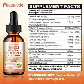 Détails des ingrédients des gouttes de vitamine C Fudualvdel