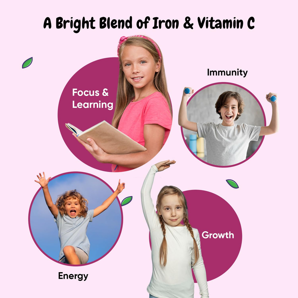 Détails des ingrédients des gummies au fer maxmedix pour enfants