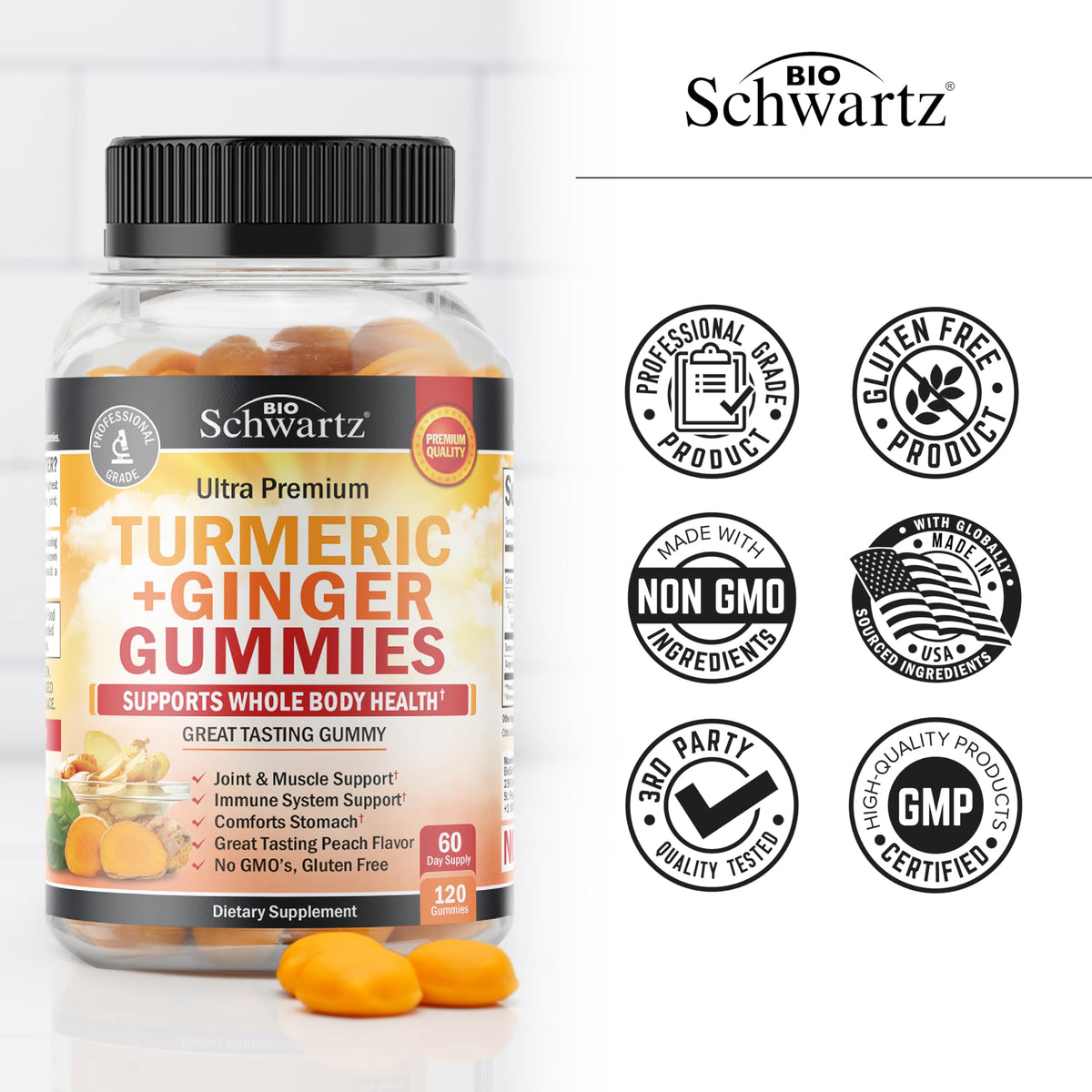 Détails des ingrédients des gummies BioSchwartz