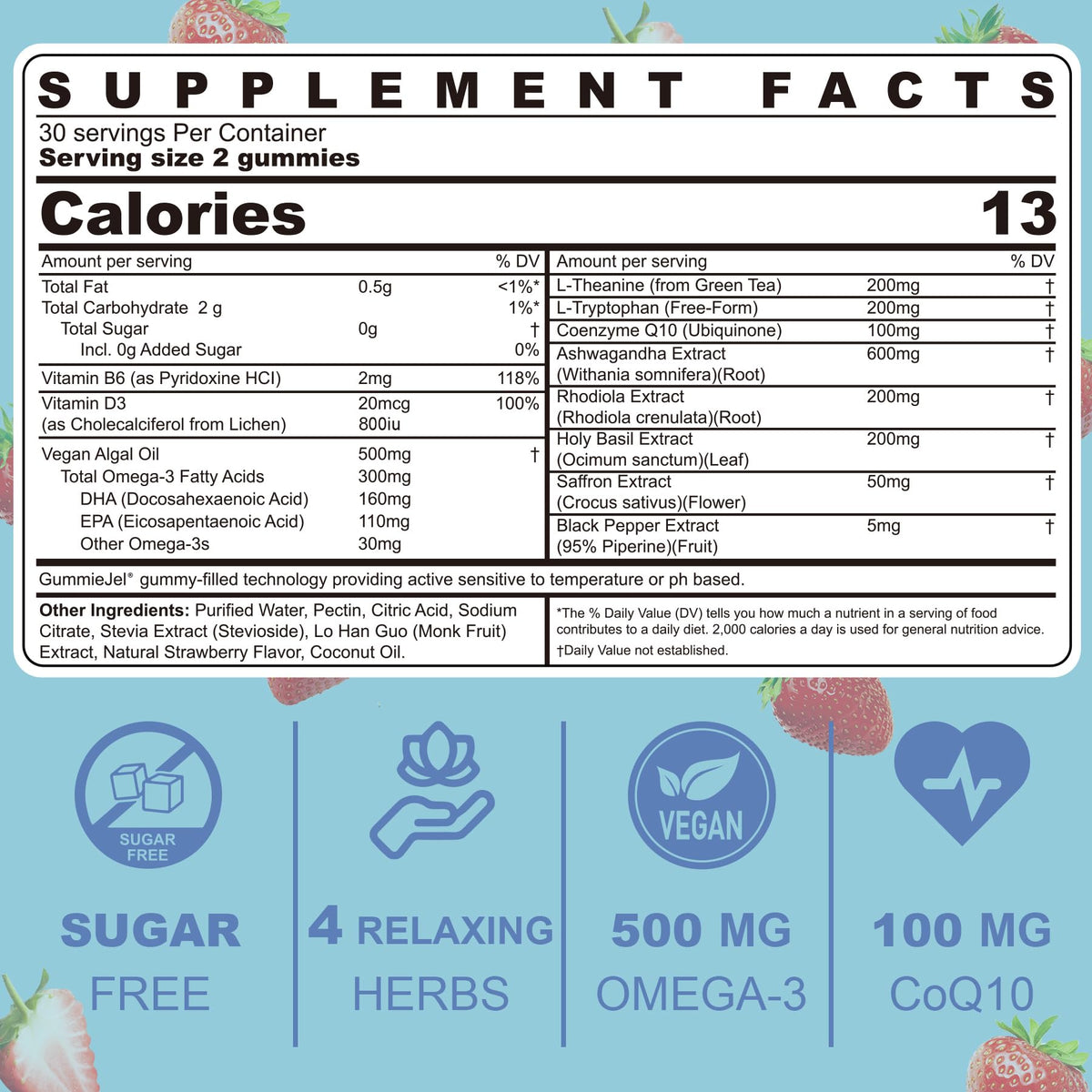 Détails des ingrédients des Gummies Calm LILICARE
